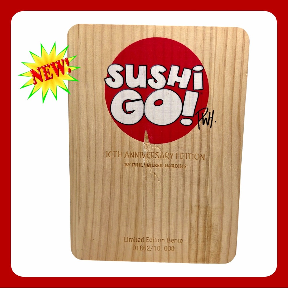 Sushi Go Gamewright Wood Bento Box 10th Anniversary Limited Edition Board Game